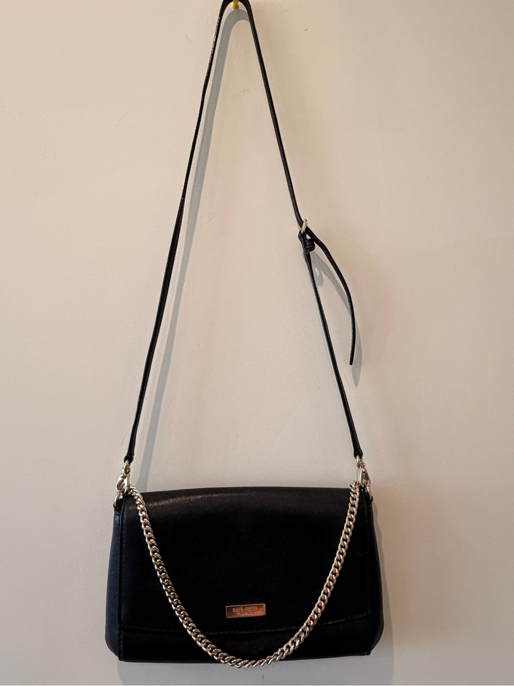 kate spade Black Crossbody with Gold Chain Accent